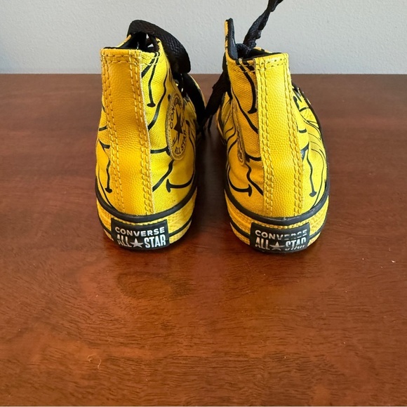 Converse Kids Chinatown Market Yellow Smiley High-Top Sneakers - Picture 4 of 7